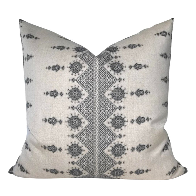 Carmania Pillow Cover in Charcoal, Indoor Outdoor Pillows, Peter Dunham Textiles