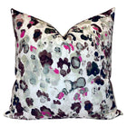 Niumi Jaipur Velvet Pillow Cover in Pink + Grey