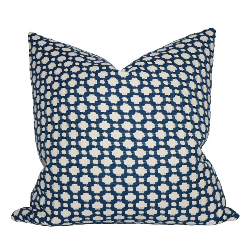 Betwixt Pillow Cover in Indigo, Schumacher Textiles