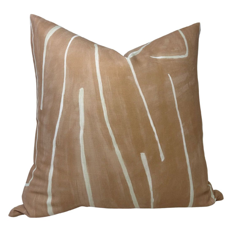 Graffito Pillow Cover in Salmon Cream, Kelly Wearstler Textiles