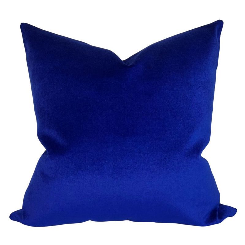Royal Blue Performance Velvet Pillow Cover, Perennials Plushy, Indoor Outdoor Pillow