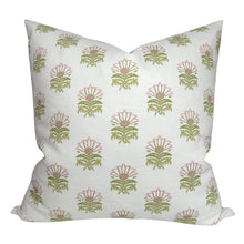 Milford Pillow Cover in Pink and Green