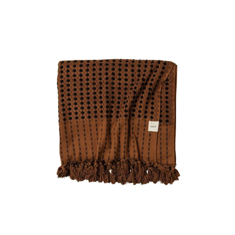 Turkish Hand Towel - Chocolate/Black