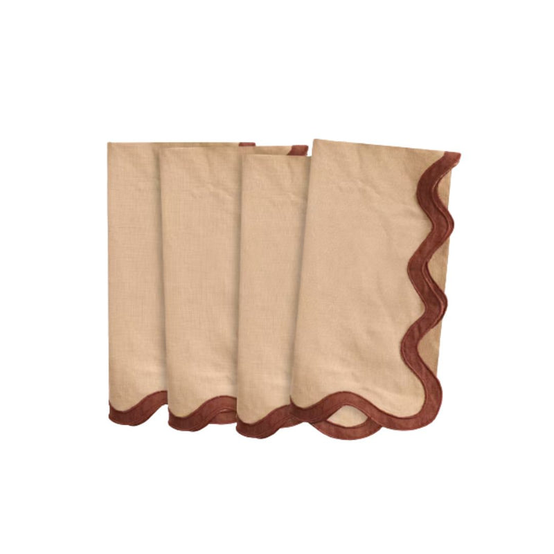 Scalloped Edge Linen Napkin