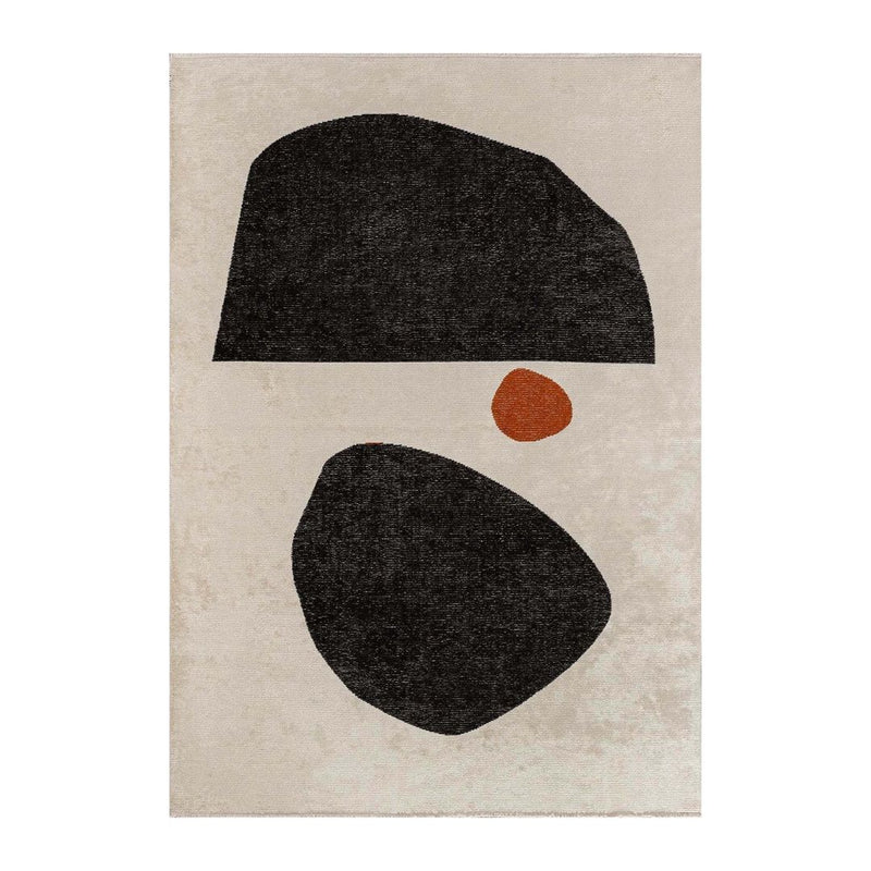 Black Symbol Rug - Decorative Pattern Area Rug | Alpken