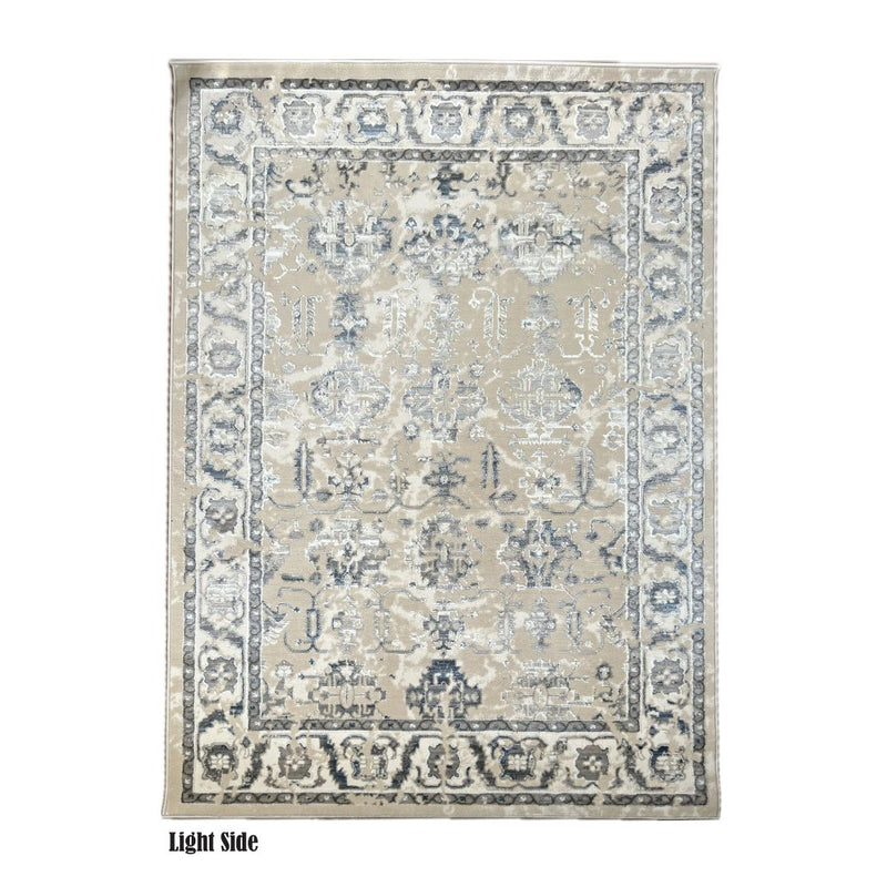 ROY's Home High&Low Area Rugs, Silver and Dark Shiny Effect