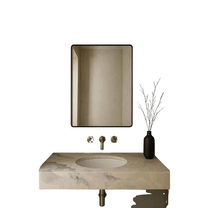 Rectangle Soft Detailed Wall Mirror - Elegant Decorative Mirror | Alpken