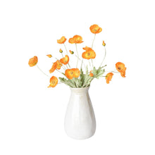 24" Faux Orange Poppy Stem
