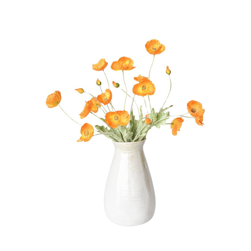 24" Faux Orange Poppy Stem