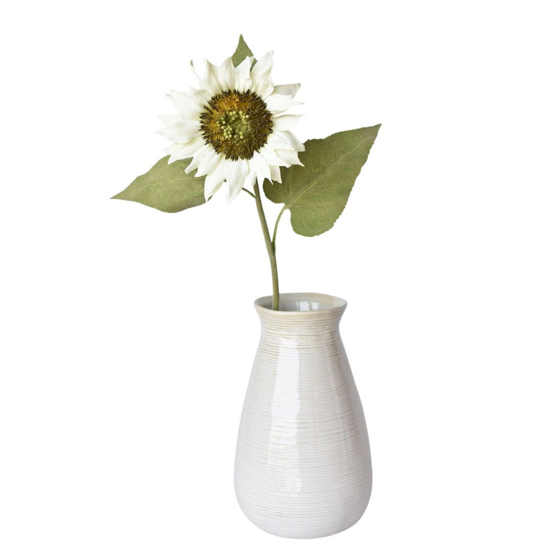 25" Faux Sunflower Stem White