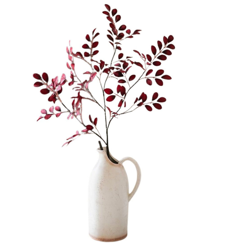 Artificial Red Tzu Tan Leaf Stem 42" Tall Faux