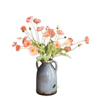 Faux Silk Silk Common Poppy Flower Stem in Pink or White 22" Tall