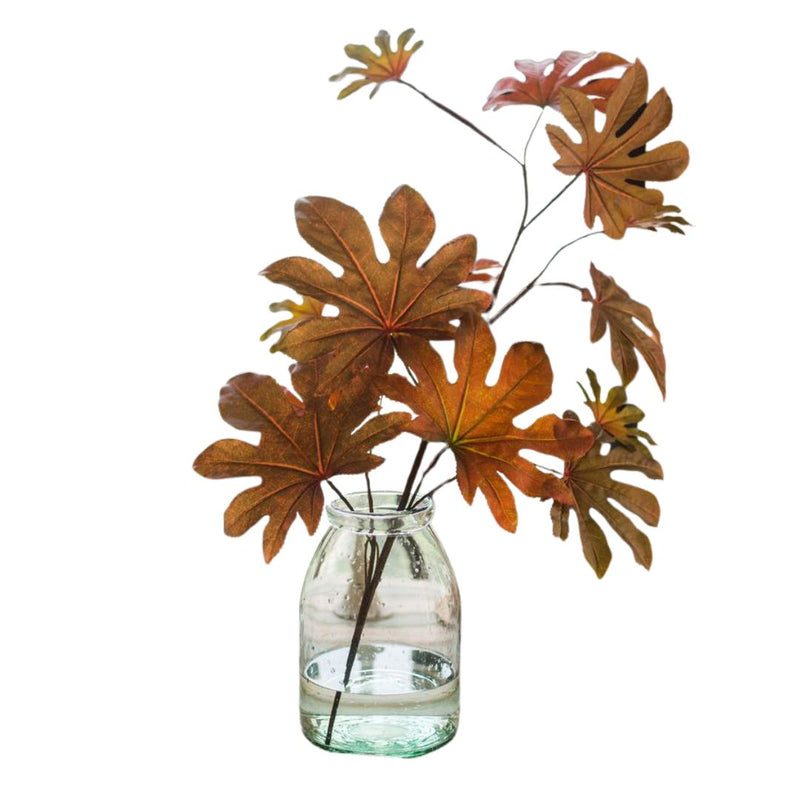 Artificial Fatsia Leaf in Autumn Red 32" Tall Faux