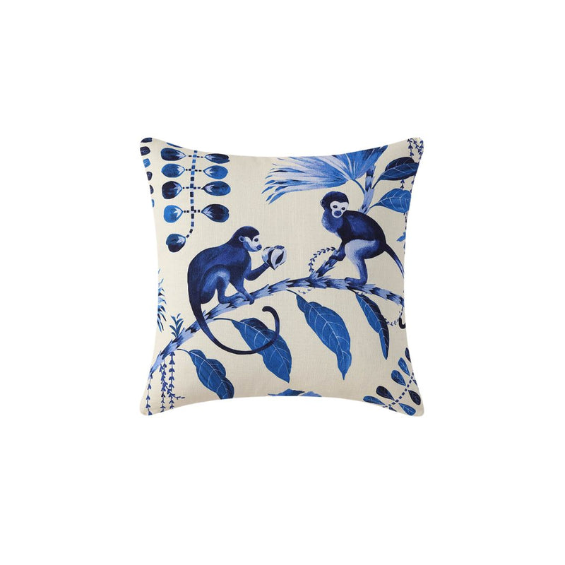 Blue Monkeys Throw Pillow