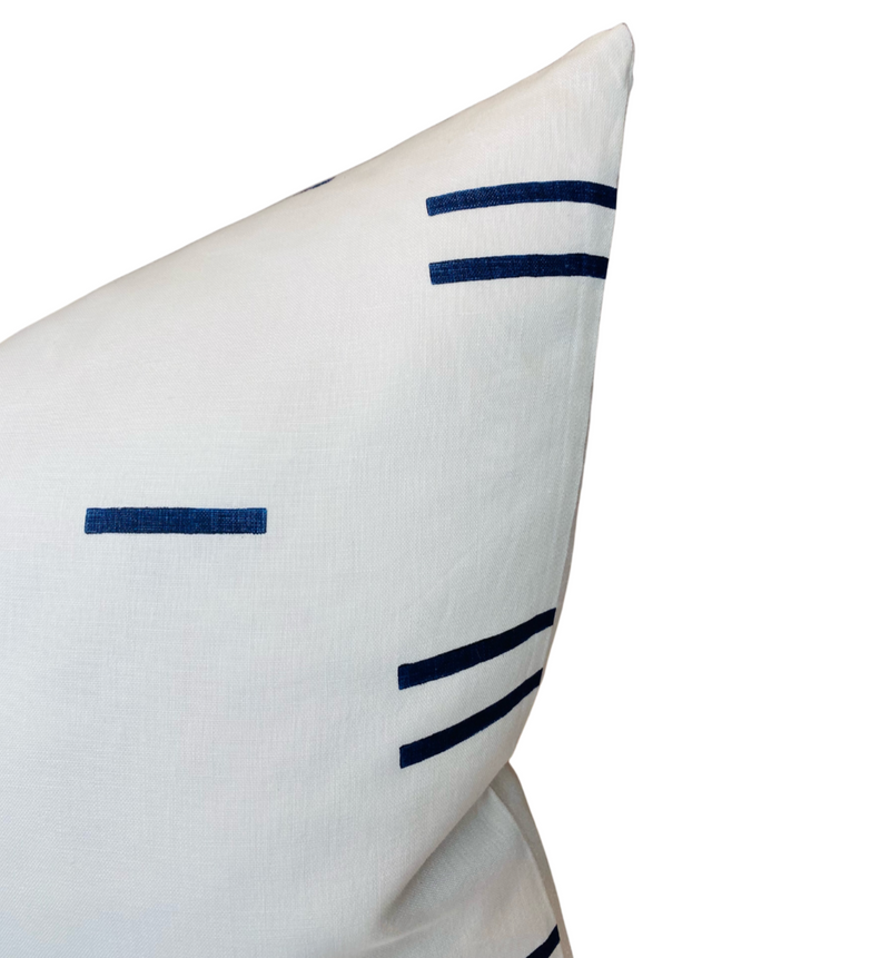 Oaxaca Dashes Pillow Cover in Navy, Schumacher Textiles
