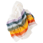 Rainbow Connection muslin swaddle blanket with rainbow print