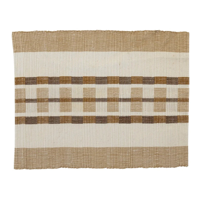 Gonder handwoven Ethiopian cotton placemat with textured weave