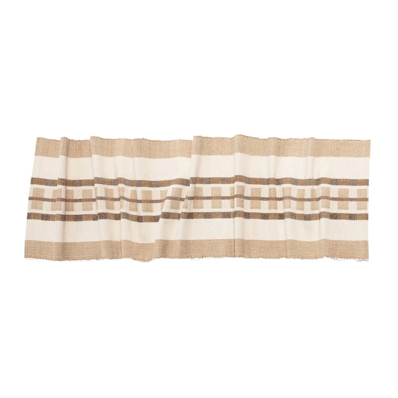 Gonder handwoven Ethiopian cotton table runner with textured weave