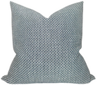 Gridded Woven Pillow Cover in Blue