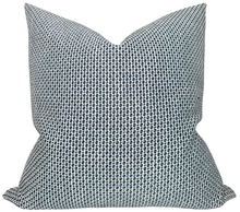 Gridded Woven Pillow Cover in Blue