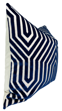 Ready to Ship, 20x20, Vanderbilt Velvet Pillow Cover in Navy Blue, Schumacher Textiles
