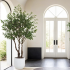 Artificial potted olive tree with realistic branches and leaves