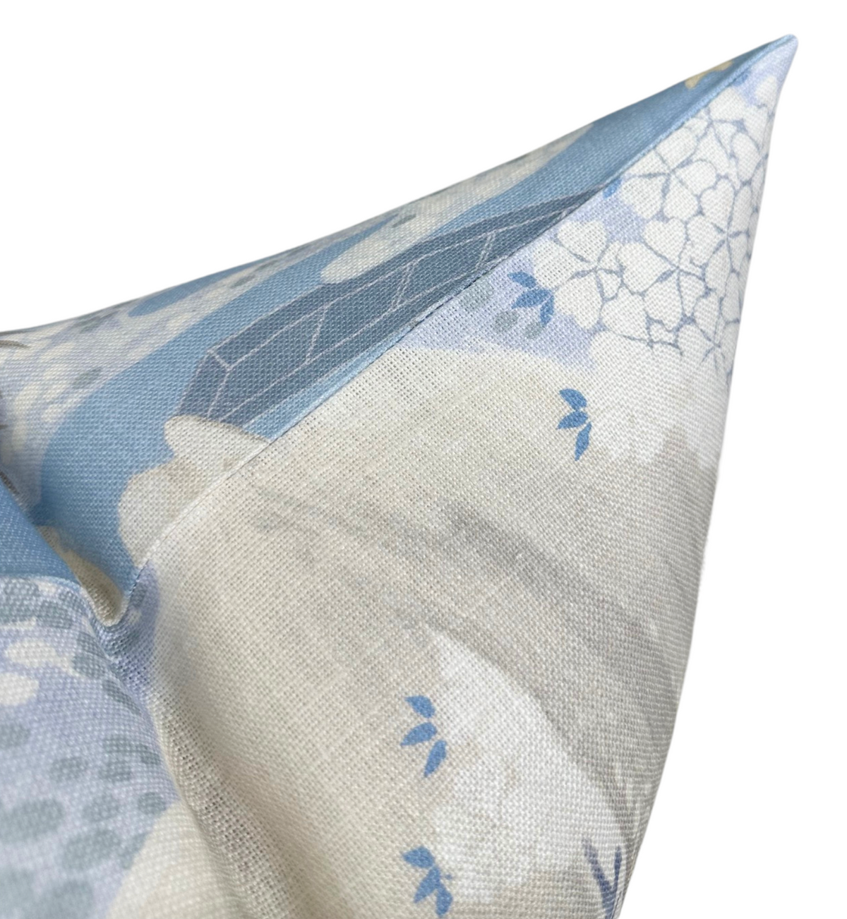 Ready to Ship, 20x20 Willow Tree Floral Pillow Cover in Spa Blue