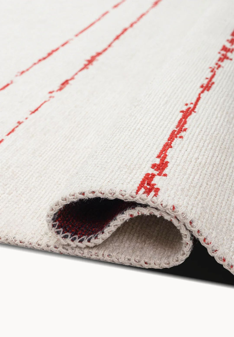 Crimson Patterned Cream Rug - Bold Decorative Area Rug | Alpken