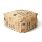 Wheat geometric jute cotton handloom pouf cover, 24x24 – One Affirmation