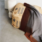 Wheat geometric jute cotton handloom pouf cover, 24x24 – One Affirmation