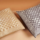 Oasis Gold wax block print mulberry silk pillow cover, 20x20 – One Affirmation