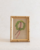 Wreath II watercolor wreath with red ribbons art print