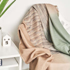 Salvia green brown merino ombre handloom throw – One Affirmation