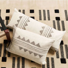 Kora white and black handloom small lumbar pillow cover, 15x25 – One Affirmation