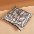 Oasis Charcoal block print mulberry silk pillow cover, 20x20 – One Affirmation
