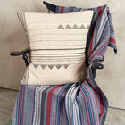 Kora white and black handloom large square pillow cover, 24x24 – One Affirmation