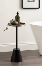 Tira Round Metal and Wood Side Table