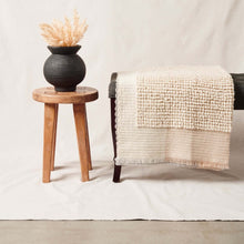 Butterscotch white textured plush merino handloom throw – One Affirmation