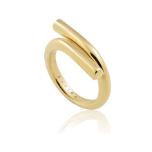 Anna Ring with cross-over gold design