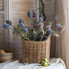 Faux Silk Artificial Thistle Flower Stem 26" Tall