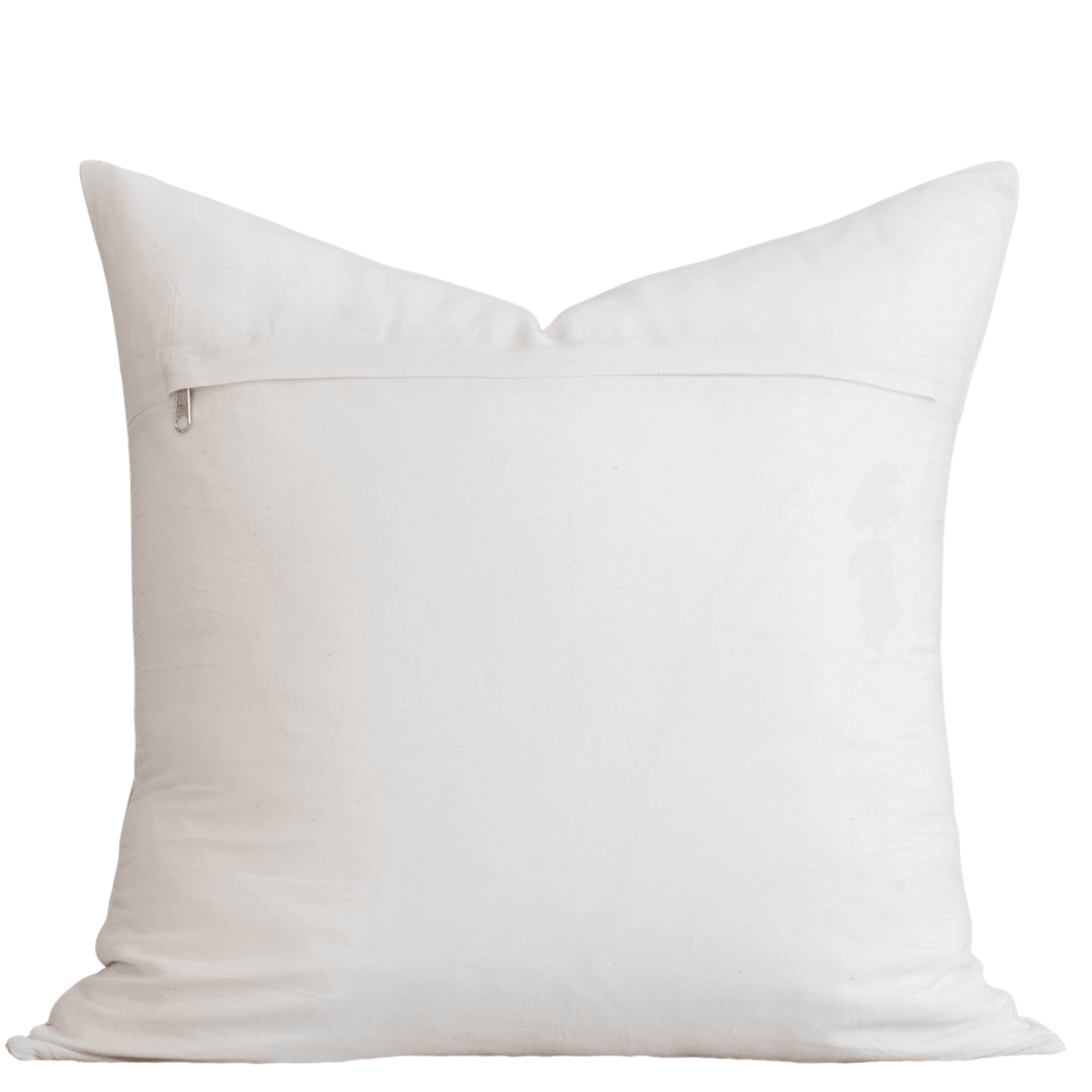 Mia Floral Block Printed Pillow Cover | Brown
