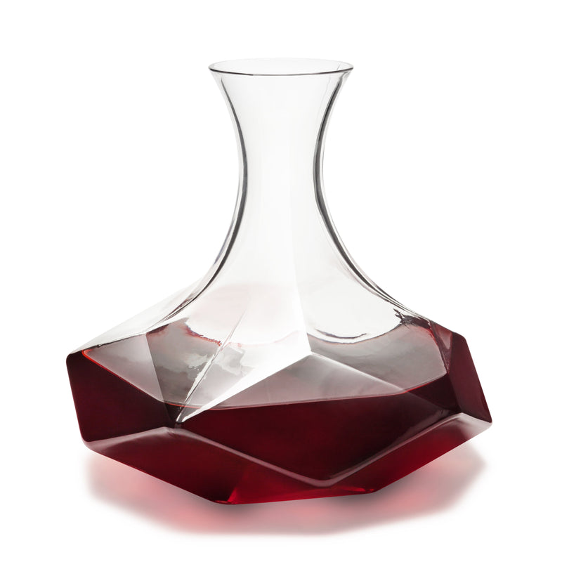 Seneca Faceted Crystal Wine Decanter with star-shaped base