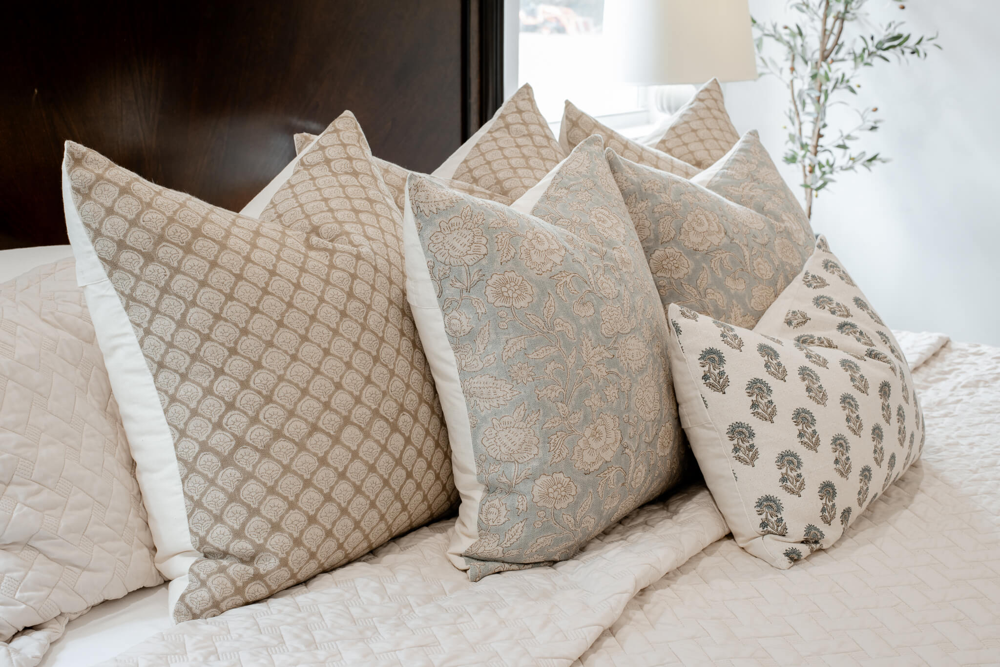 Seabrook Bedroom Pillow Combination | Set of Six Pillow Covers