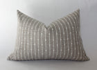 Perin neutral textured stripe pillow cover, view 6