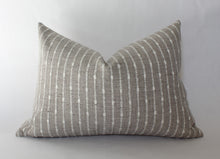 Perin neutral textured stripe pillow cover, view 6
