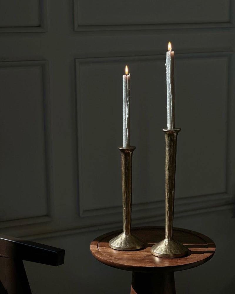Madrid Vintage Gold Aluminum Candle Holders Set of 2 - Taper