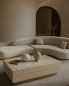 Palermo Beige Travertine Onyx Coffee Table 52" Modern Stone