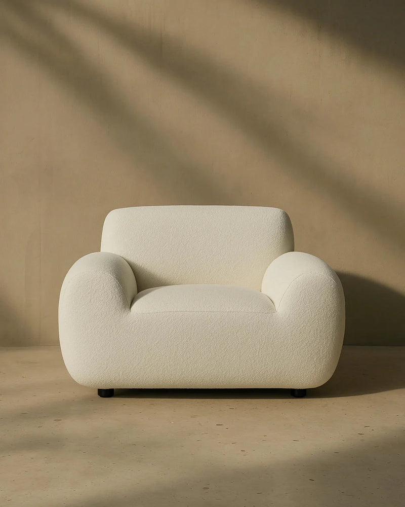 Elisa Oversized Accent Chair - Neutral Polyester Blend 49.5"W