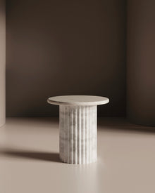 Waverly White Marble End Table - 20x20 Italian Contemporary Design Side Table