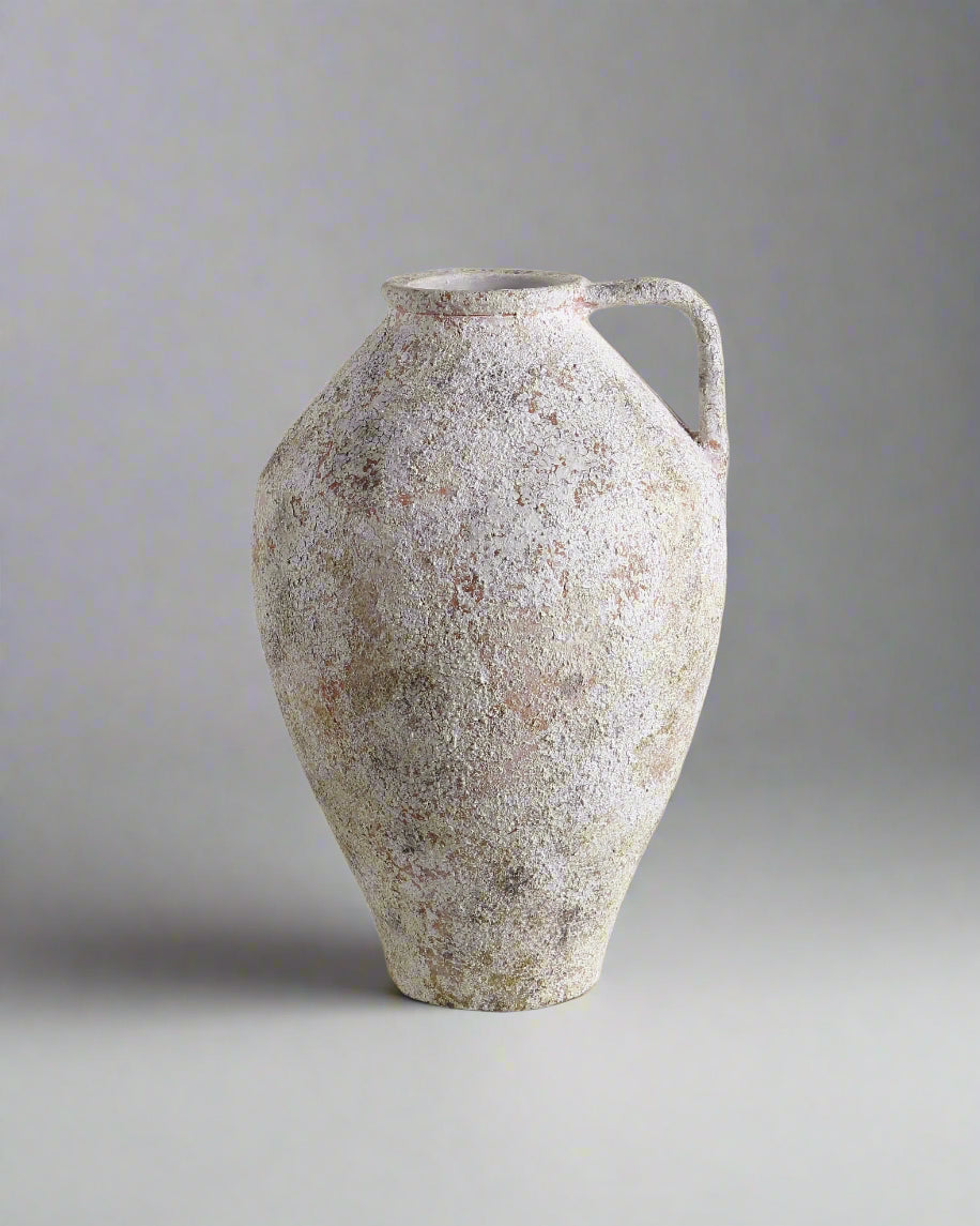 Neutral painted concrete vase for dried flowers or branches